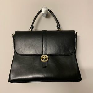 Black Leather Zara Women Satchel Purse